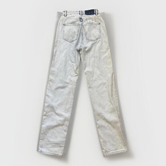 Ksubi Women’s Jeans Size 24 Straight Leg High Rise Acid Wash Blue White Denim - Picture 5 of 8